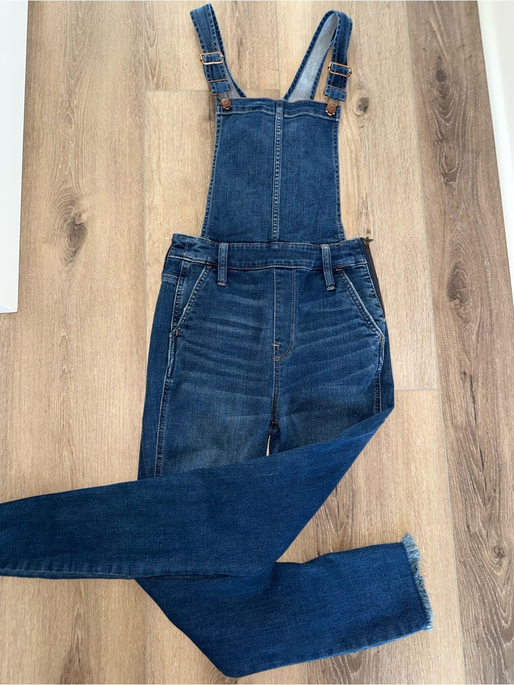 Madewell Dark Blue Denim Wash Jean Overalls Overall Jeans size XS